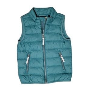 Hanna Andersson Packable Puffer Vest Boys Size 4 Green 80% Down Filled Zipper